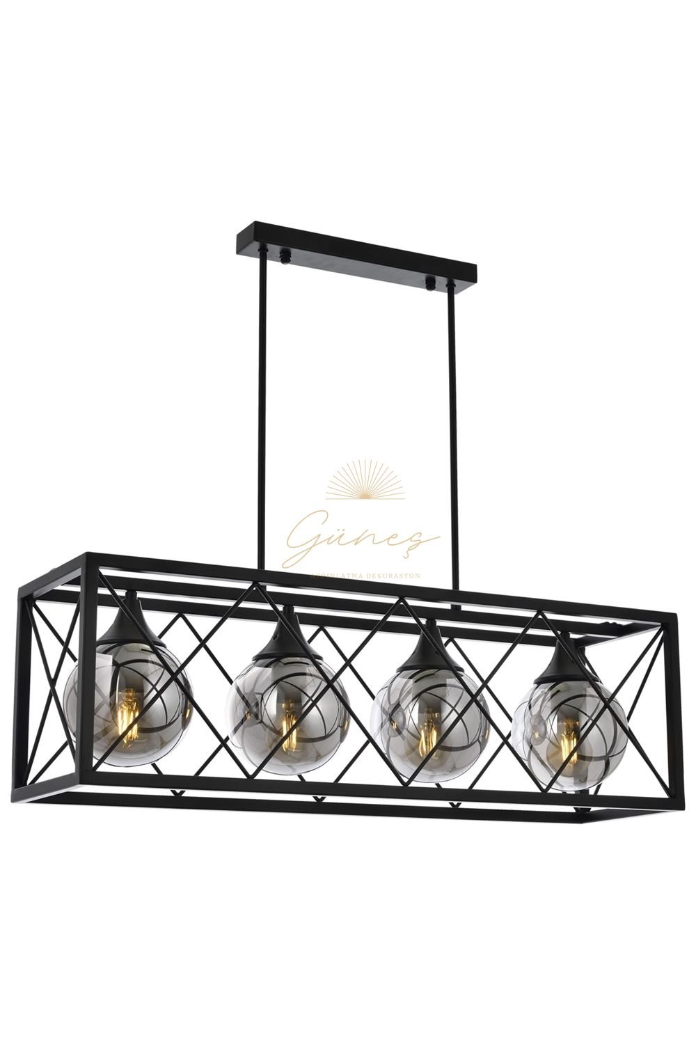 Siyah Boyalı Modern Avize AVONNİ-AV-1732-4Y-BSY