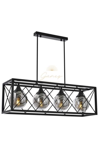 Siyah Boyalı Modern Avize AVONNİ-AV-1732-4Y-BSY
