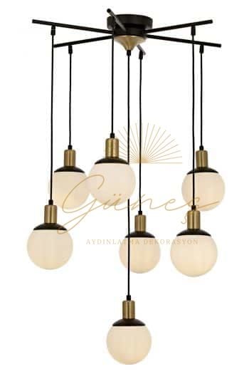 Siyah Boyalı Modern Avize AVONNI AV-1838-7BSY