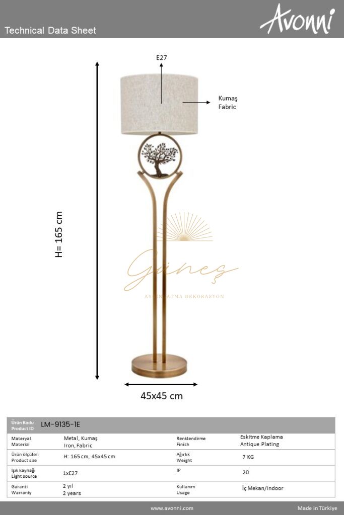 Eskitme Kaplama Lambader AVONNI LM-9135-1E