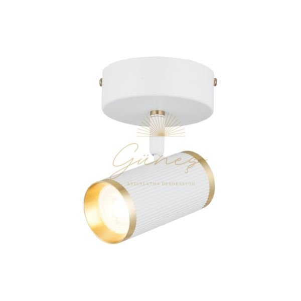 LUME TEKLİ BEYAZ-ANTIK LAK PLAFONYER 1XGU10