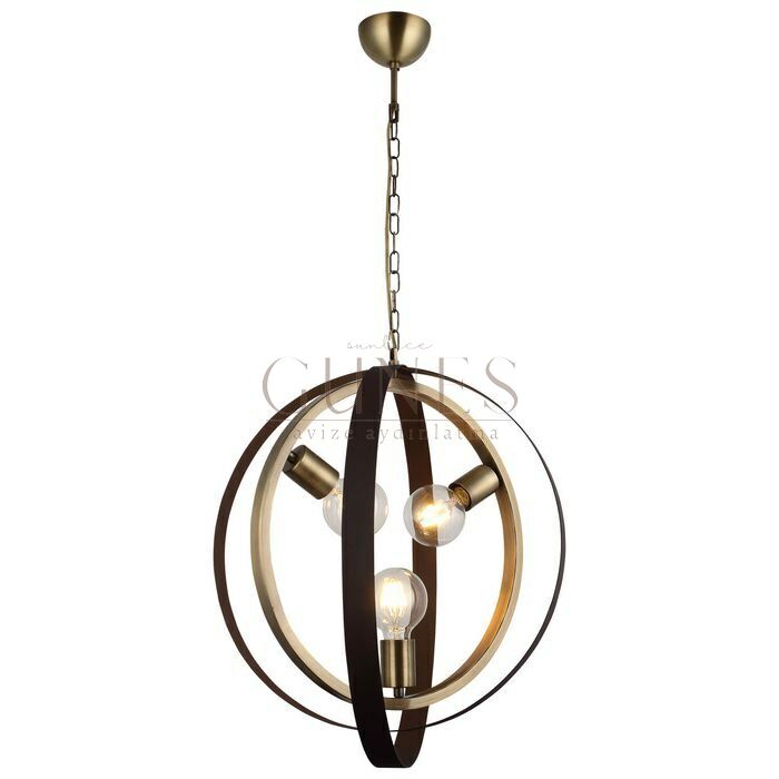 AYTAÇ LUCEA TADO 3 LÜ ESK./KAHVE BOYALI AVİZE 3XE27