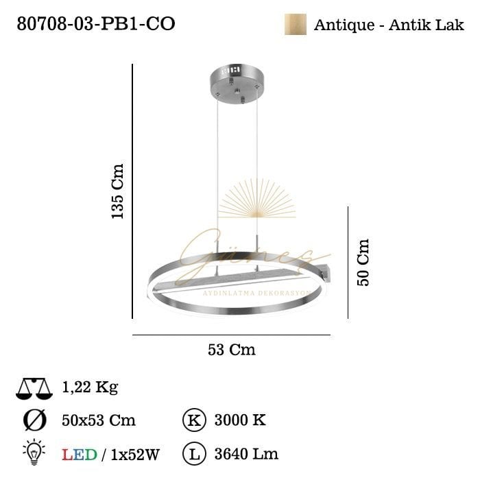GESTA B.BOY LEDLI SARKIT 52W 3000K