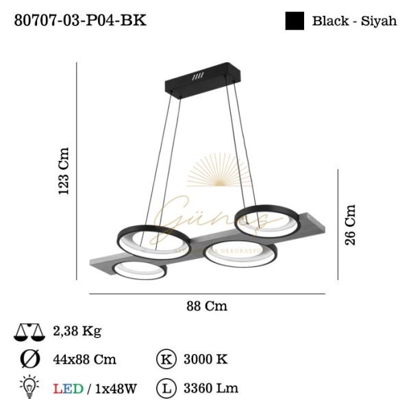 CASELLA LEDLI 4 LU MASA USTU SARKIT 48W 3000K