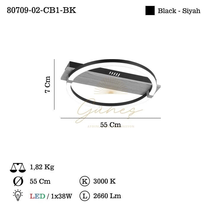 BERGO B.BOY LEDLI PLAFONYER 38W 3000K