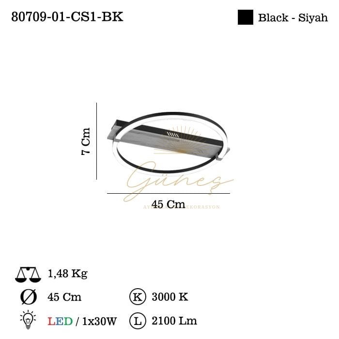 BERGO K.BOY LEDLI PLAFONYER 30W 3000K