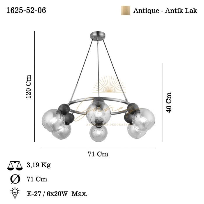 BONNE 6 LI ANTIK LAK AVIZE 6XE27
