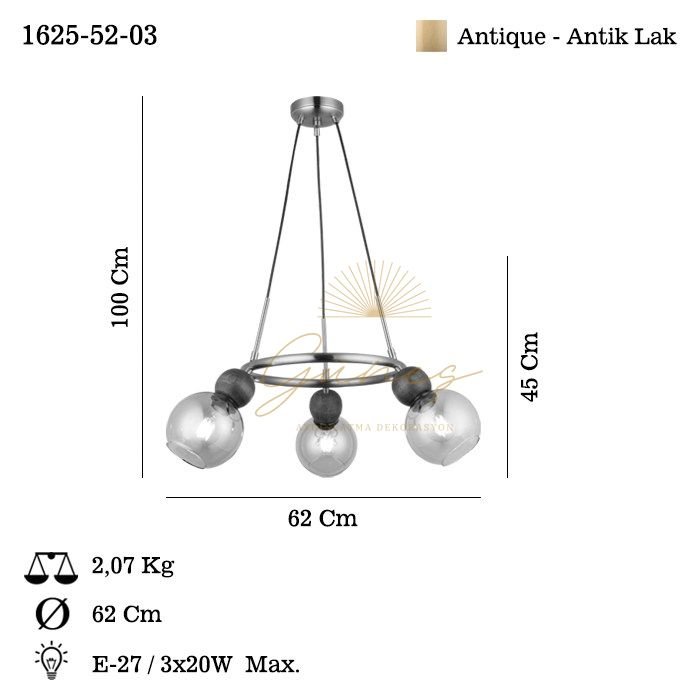 BONNE 3 LU ANTIK LAK AVIZE 3XE27