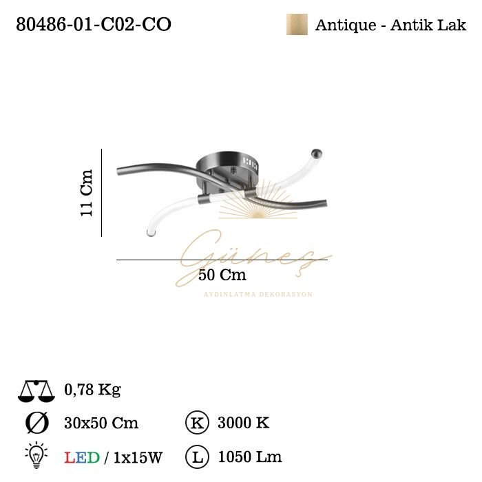 ARMINO 2 LI LEDLI PLAFONYER 12W 3000K