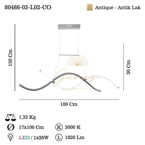 ARMINO 2 LI LEDLI M.USTU SARKIT 20W 3000K