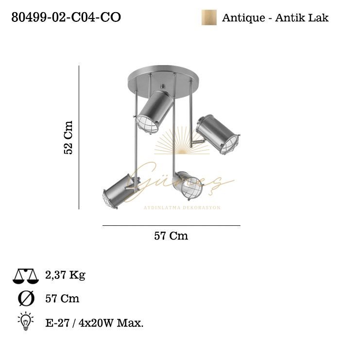 ACOSTA 4 LU ESKITME PLAFONYER 4XE27