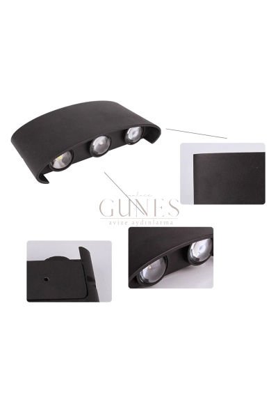 Cata CT-8011 3200K Günışığı 12W Siyah Haiti Dış Mekan Led Aplik