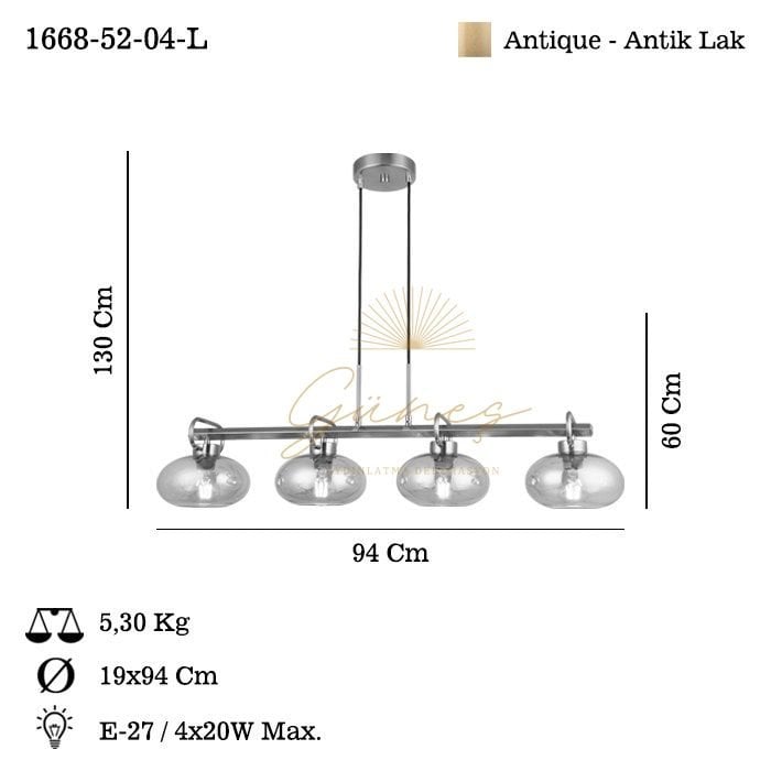 ROLAN 4 LU ANTIK LAK Y.M AVIZE 4XE27