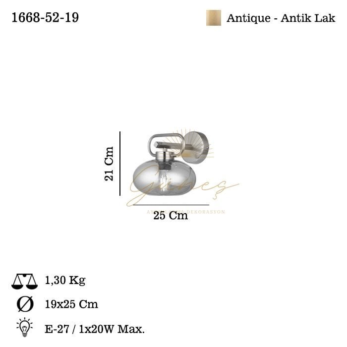 ROLAN ANTIK LAK APLIK 1XE27