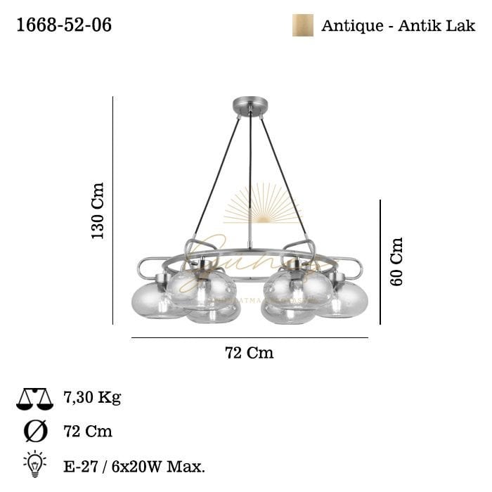 ROLAN 6 LI ANTIK LAK AVIZE 6XE27