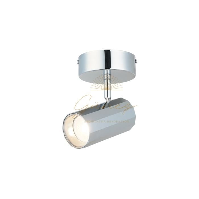 OKTANO TEKLİ KROM PLAFONYER 1XGU10