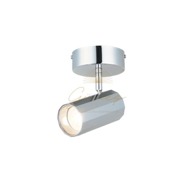 OKTANO TEKLİ KROM PLAFONYER 1XGU10