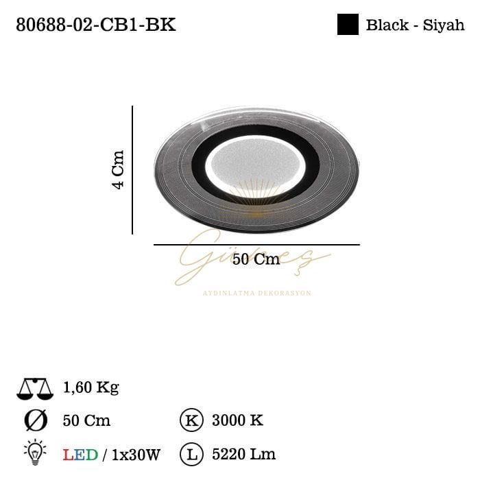 MULINO B.BOY LEDLI PLAFONYER 30W 3000K