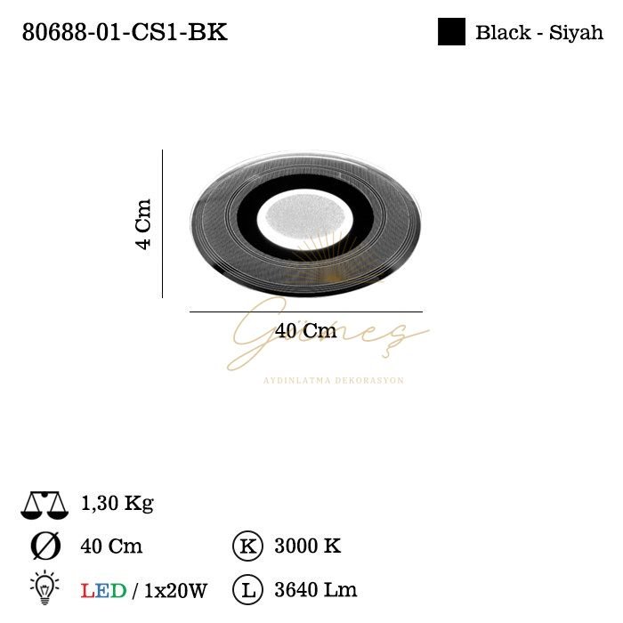 MULINO K.BOY LEDLI PLAFONYER 20W 3000K