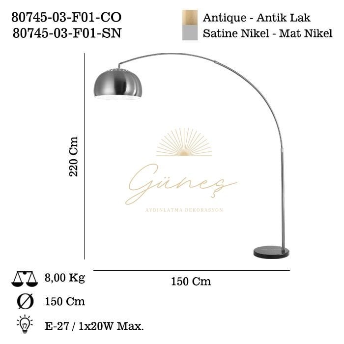 MASERA 03 SATIN LAMBADER 1XE27