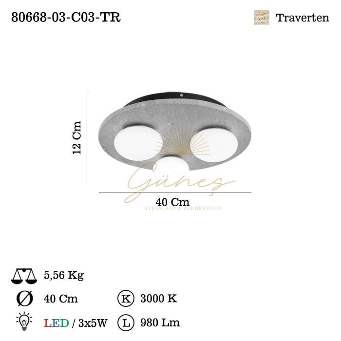 MIOTTO LEDLI UCLU APLIK 3000K 14W