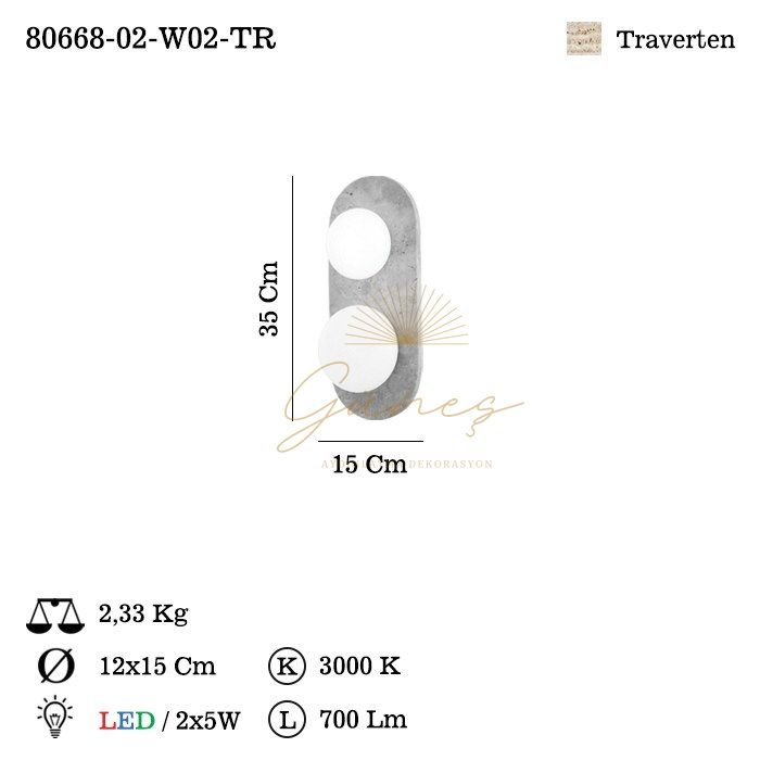 MIOTTO LEDLI IKILI APLIK 3000K 10W