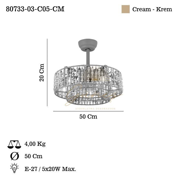 VANTONE 03 KIREM 5 LI PLAFONYER 5XE27