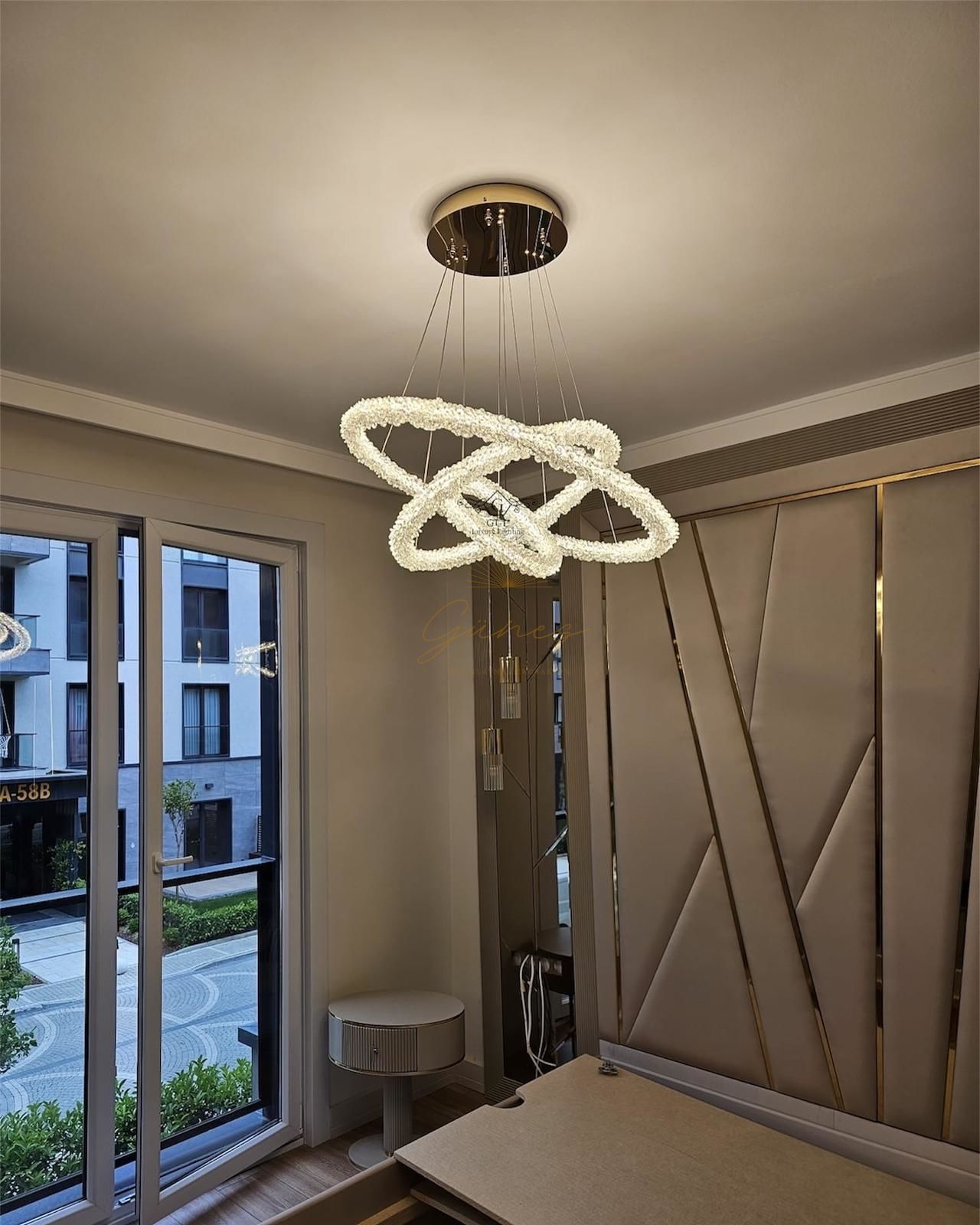 ALFA KRİSTAL TAŞLI LED AVİZE