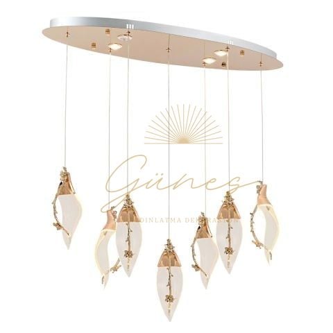 Cherry 7li Sıralı Avize Gold