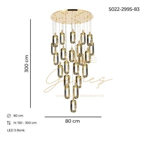 Beste 22li Tepsili Gold Avize