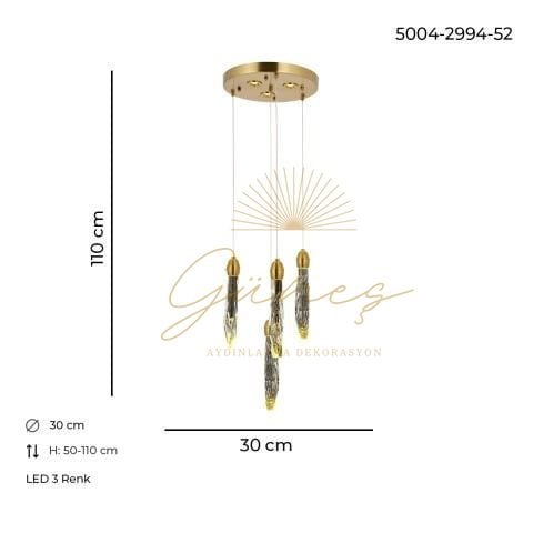 Tortum 4lü Tepsili Lak Avize Eskitme