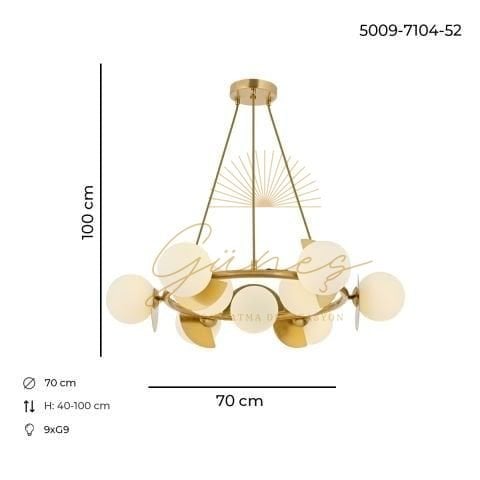 Venüs 9lu Çemberli Avize Eskitme