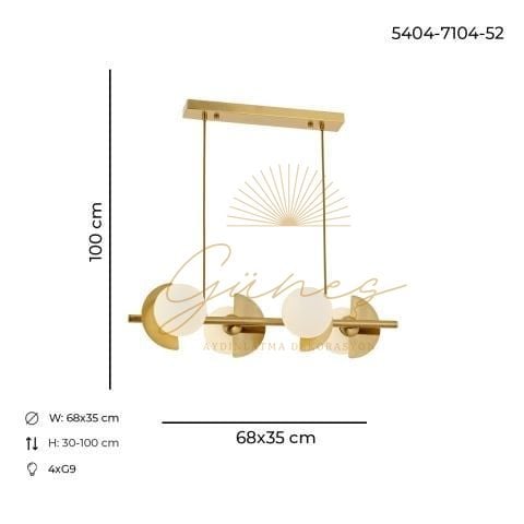 Venüs 4lü Sıralı Avize Eskitme