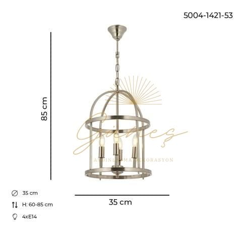 Serin 4lü Nikel Modern Avize
