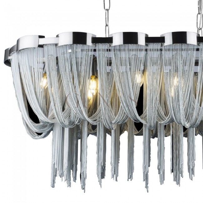 Chained 12 Lambalı Zincir Avize Krom