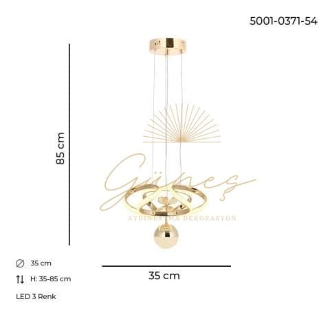 Sera Tekli Sarkıt Avize Gold