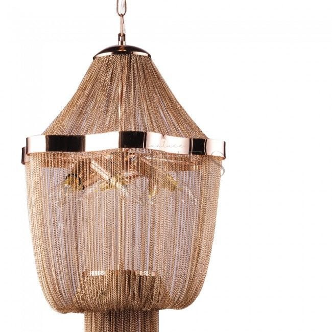 Chained 6 Lambalı Zincir Avize Bakır