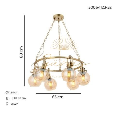 Pangaltı 6lı Çemberli Modern Avize Eskitme