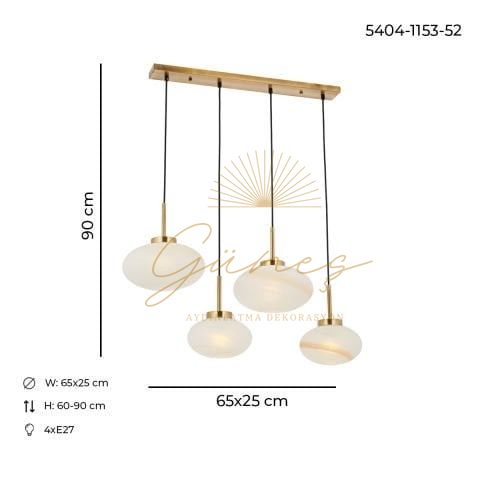 Olimpos 4lü Sıralı Avize Eskitme