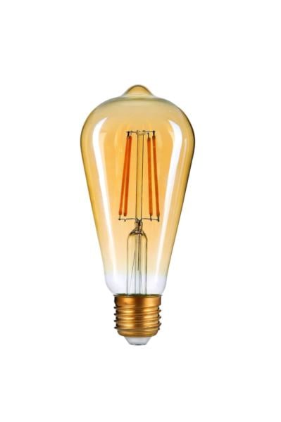 St64 Flamanlı 4 Watt Rustik Led Ampul Amber Cam Gün Işık