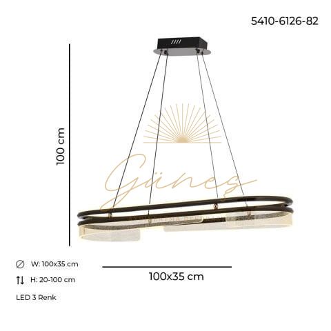 Neptün 100*35lik Avize Platin