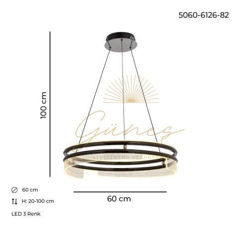Neptün 60lık Avize Platin