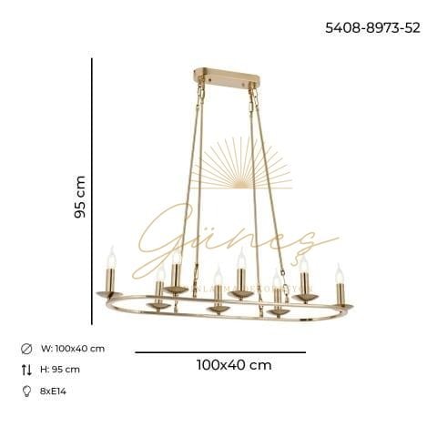 Munzur 8li Yemek Masası Avize Eskitme