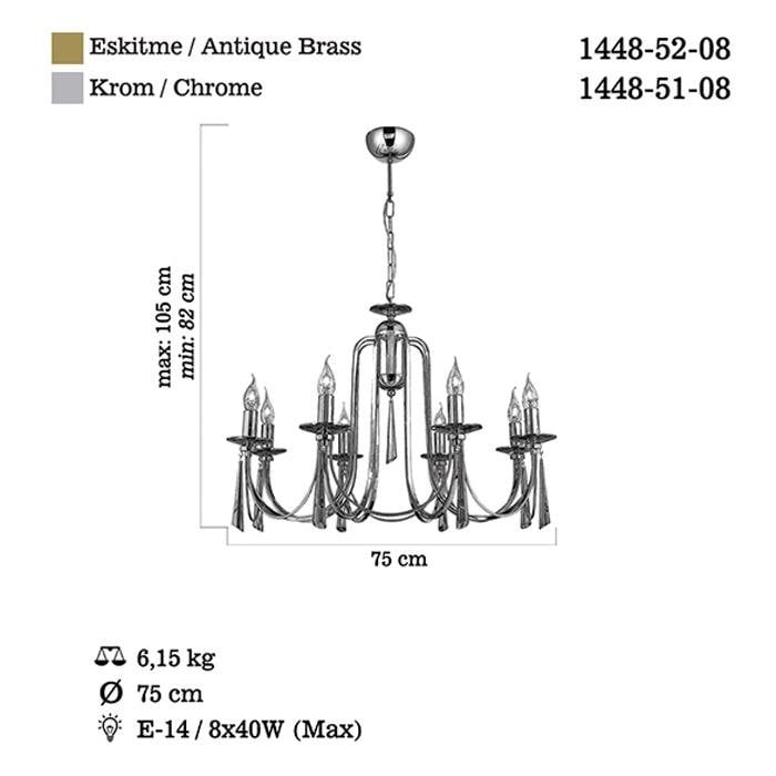 Aytaç Lucea Kontes 8'li Eskitme Avize