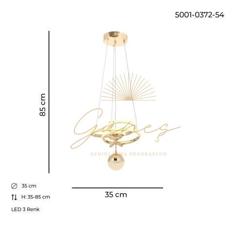 Mila Tekli Sarkıt Avize Gold