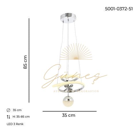 Mila Tekli Sarkıt Avize Krom