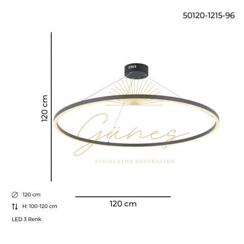 Mera 120lik Avize Antrasit