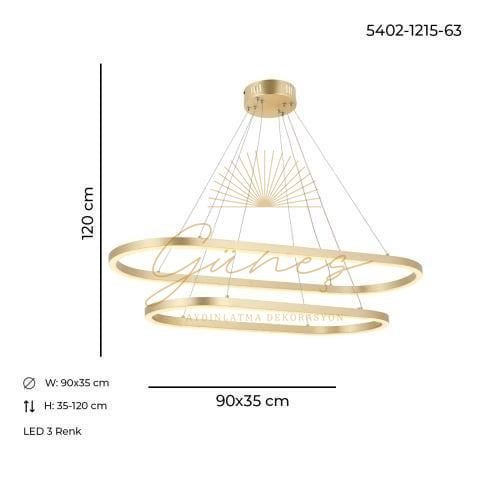 Mera Yemek Masası Avize Gold