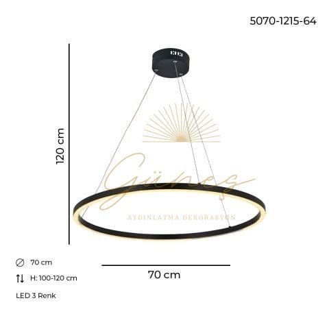 Mera 70lik Avize Siyah