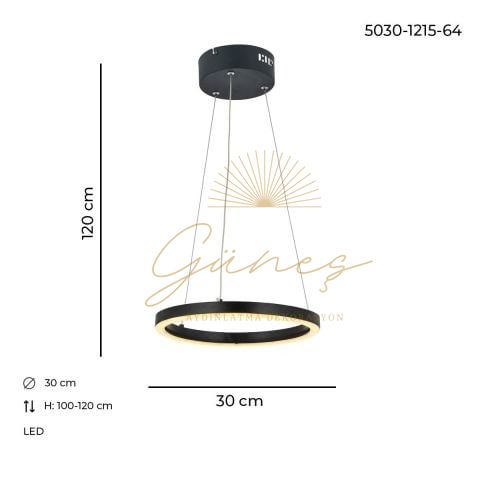 Mera 30luk Avize Siyah